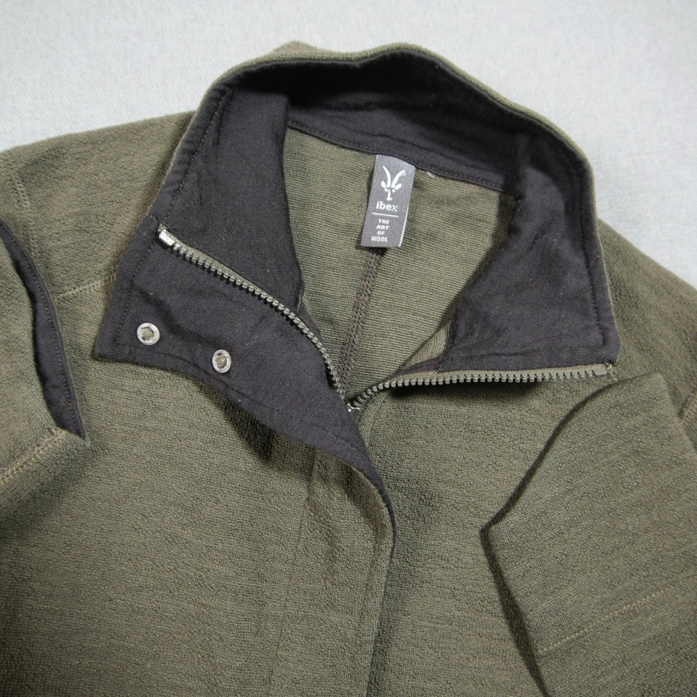 Ibex Merino Wool Nylon Zip Asymmetric Women Jacket S Outdoor Hiking Layering